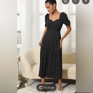 Adelyn Rae Black and White Midi Dress